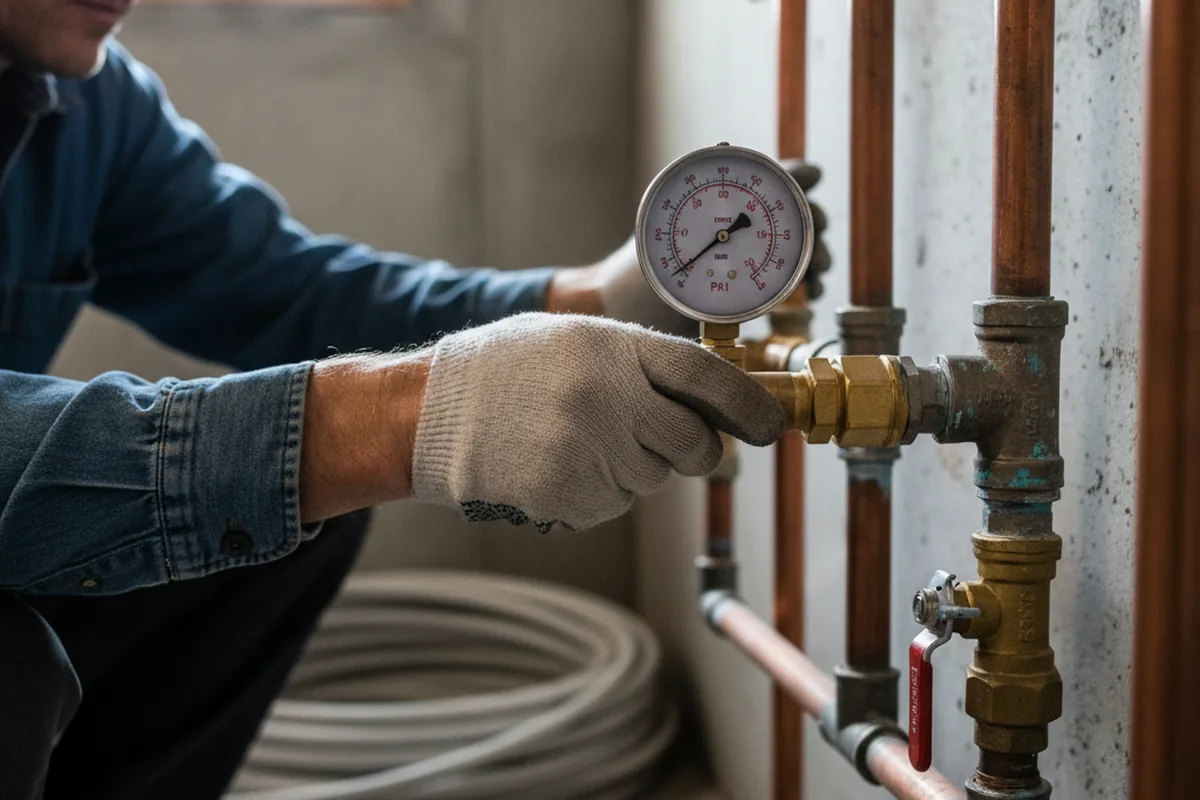 Pressure testing a repaired line during Water Line Repair in Independence
